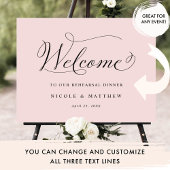 Chic Calligraphie Dusty Rose Affiche de bienvenue 