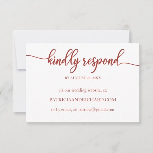 Chic Calligraphie en ligne Mariage carte RSVP (Devant)