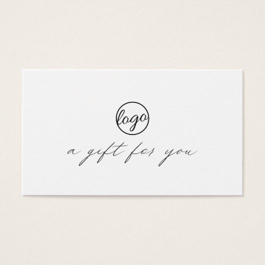Chic Calligraphie Logo Certificat Cadeau d'affaire (Devant)