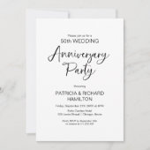 Chic calligraphie mariage anniversaire invitations (Devant)