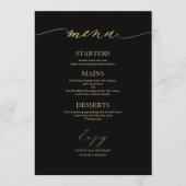 Chic Calligraphie Mariage Carte Menu Pour Plaque (Devant)