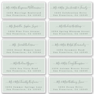 Chic Calligraphie Mariage Étiquettes de adresse in