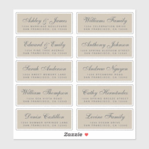 Chic Calligraphie Mariage Étiquettes de adresse in