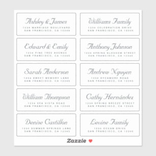 Chic Calligraphie Mariage Étiquettes de adresse in