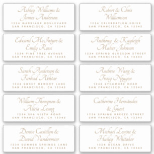 Chic Calligraphie Mariage Étiquettes de adresse in