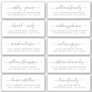 Chic Calligraphie Mariage Étiquettes de adresse in