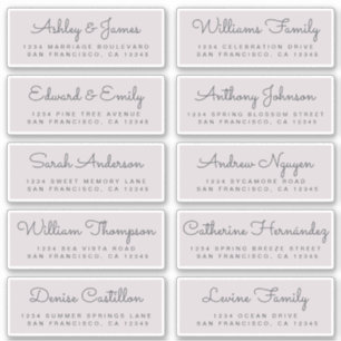 Chic Calligraphie Mariage Étiquettes de adresse in