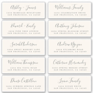Chic Calligraphie Mariage Étiquettes de adresse in