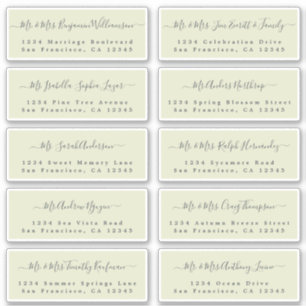 Chic Calligraphie Mariage Étiquettes de adresse in