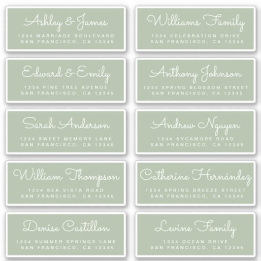 Chic Calligraphie Mariage Étiquettes de adresse in (Devant)