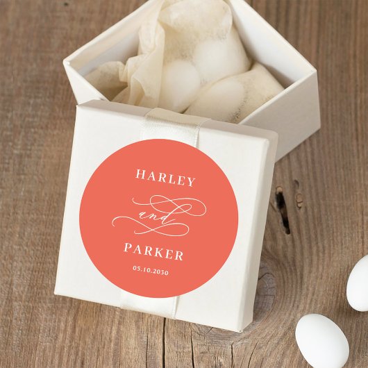 Chic Calligraphie Mariage Faveur Stickers