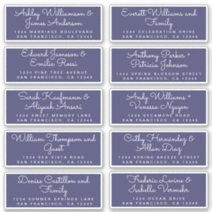 Chic Calligraphie Marine Bleu Étiquettes de adress