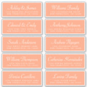 Chic Calligraphie Orange Étiquettes de adresse inv (Devant)