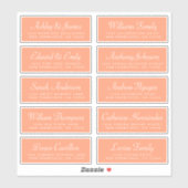 Chic Calligraphie Orange Étiquettes de adresse inv (Feuille)