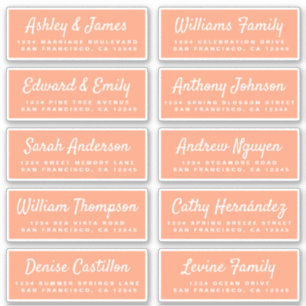 Chic Calligraphie Orange Étiquettes de adresse inv