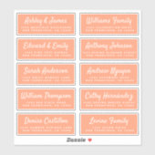 Chic Calligraphie Orange Étiquettes de adresse inv (Feuille)