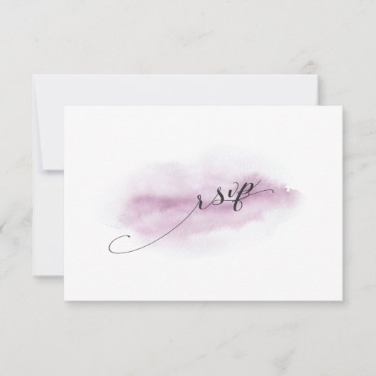 Chic Calligraphie rose Aquarelle Mariage RSVP (Devant)