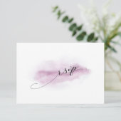Chic Calligraphie rose Aquarelle Mariage RSVP (Debout devant)
