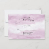 Chic Calligraphie rose Aquarelle Mariage RSVP (Dos)