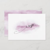 Chic Calligraphie rose Aquarelle Mariage RSVP (Devant / Derrière)