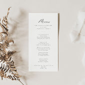 Chic Calligraphie Silver Dinner Menu