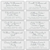 Chic Calligraphie Transparent Étiquettes de adress (Devant)