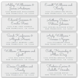 Chic Calligraphie Transparent Étiquettes de adress