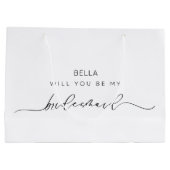 Chic Calligraphy Bruidsmeisje Groot Cadeauzakje (Achterkant)