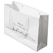 Chic Calligraphy Bruidsmeisje Groot Cadeauzakje (Voorkant Gekanteld)