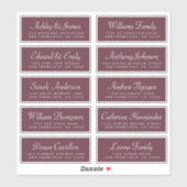 Chic Calligraphy Burgundy Guest Adresetiketten Sticker (Vel)