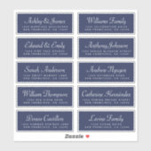 Chic Calligraphy Dark Blue Guest Adresetiketten Sticker (Vel)