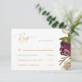 Chic Calligraphy Dark Raspberry Wedding Rsvp (Staand voorkant)