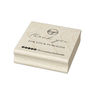 Chic Calligraphy Elegant Logo Hartelijk dank voor  Rubberstempel