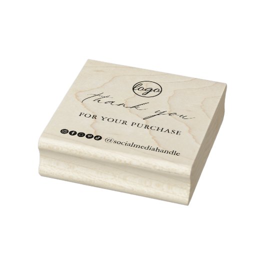 Chic Calligraphy Elegant Logo Hartelijk dank voor  Rubberstempel (Stempel)