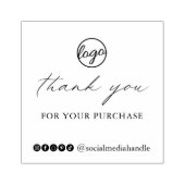 Chic Calligraphy Elegant Logo Hartelijk dank voor  Rubberstempel (Afrduk)