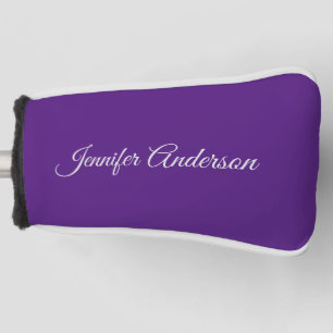 Chic Calligraphy Elegant Royal Paarse gepersonalis Golfheadcover