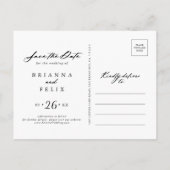 Chic Calligraphy Elegant Save the Date Briefkaart (Achterkant)