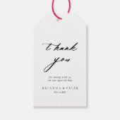 Chic Calligraphy Elegant Wedding Bedankt Cadeaulabel (Voorkant)