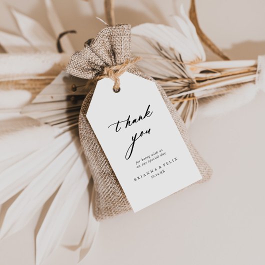 Chic Calligraphy Elegant Wedding Bedankt Cadeaulabel