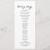 Chic Calligraphy Elegant Wedding Programma (Achterkant)