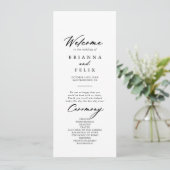Chic Calligraphy Elegant Wedding Programma (Staand voorkant)