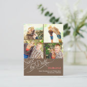 Chic Calligraphy Enregistrer La Date Carte Postale (Debout devant)