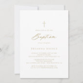 Chic Calligraphy Gold Baptisme Kaart (Voorkant)