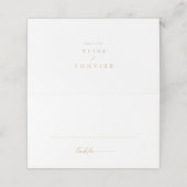 Chic Calligraphy Gold Wedding Place Card (Buitenkant ongevouwen)