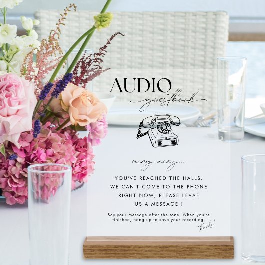 Chic Calligraphy Mariage Téléphone Audio Livre d'o