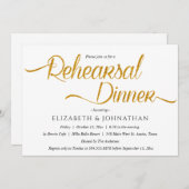 Chic Calligraphy Minimal Rehearsal Dinner Invitati Kaart (Voorkant / Achterkant)