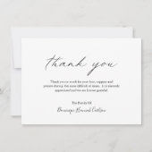 Chic Calligraphy minimalist Simple Elegant Funeral Bedankkaart (Voorkant)