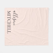 Chic Calligraphy Monogram Blush Pink Fleece Deken (Voorkant (Horizontaal))
