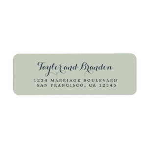 Chic Calligraphy Names Wedding Return Address Etiket