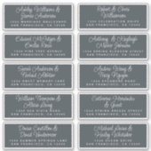 Chic Calligraphy Off-Black Guest Address Sticker (Voorkant)